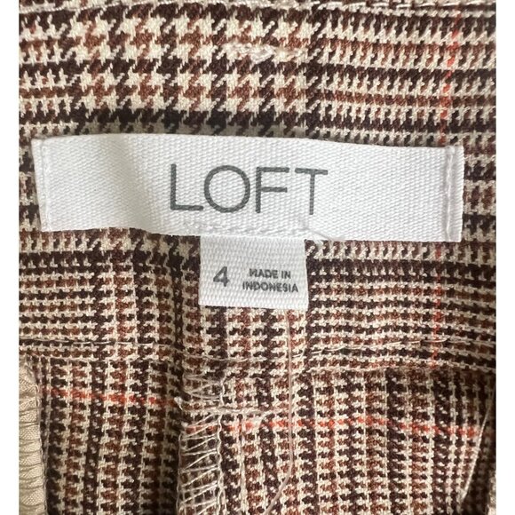 Loft Peyton Trouser in Plaid Womens High-Waist Wide Leg Pants Size 4 - Picture 14 of 16